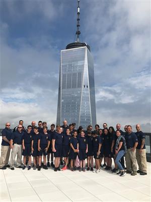 Photo of the junior police in front of the world trade center 